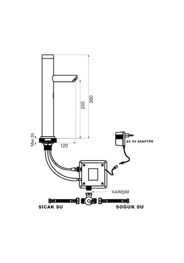 Newarc Tekno Çanak Tipi Fotoselli Lavabo Bataryası - 515001