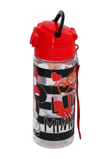 Minnie Mouse Lisanslı Pipetli Plastik Matara 500 Ml Kırmızı Otto-42514