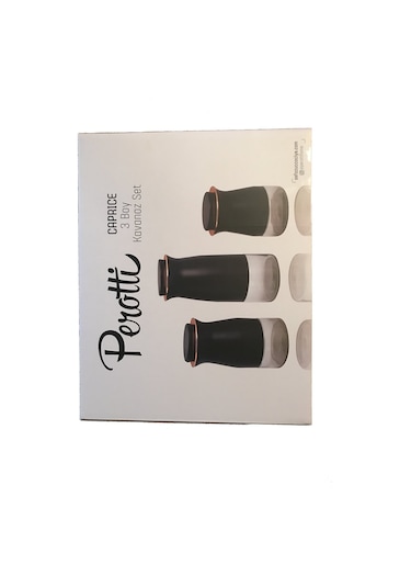 Caprice Serisi 3'Lü Siyah Kavanoz Set