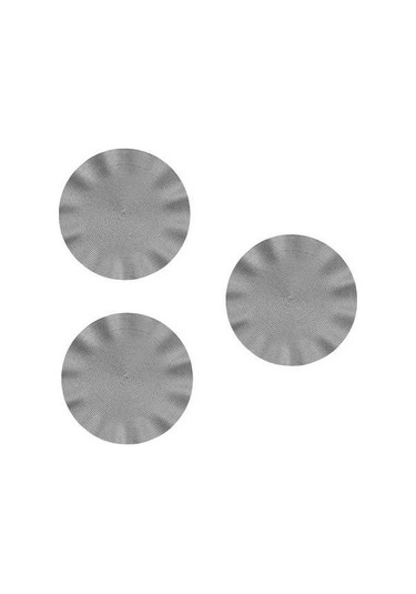 Yuvarlak Masa Matı, Isı Yalıtımı, Dalga Desenli Gümüş Amerikan Servisi Gümüş