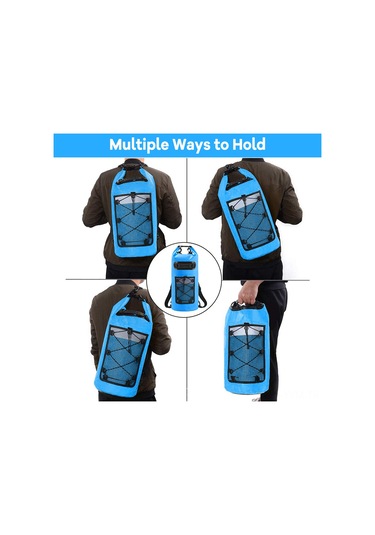 Geeksen Sualtı Sporları İçin 20l Pvc Su Geçirmez Çanta - Kuru-ıslak Bölümlü Dış Etkinlik Sırt Çantası Siyah Çok Renkli