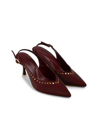 Deery Kadın Bordo Bantlı Topuklu Ayakkabı - K3117zbrdc01