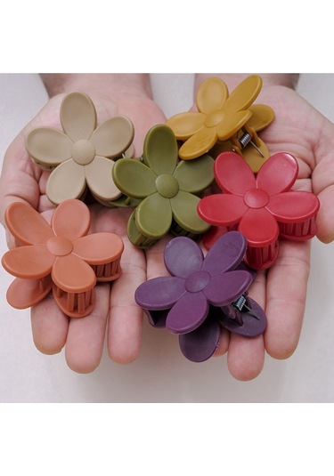 Okavango Kadın 6lı Renkli Daisy Papatya Mandal Toka Seti Çok Renkli