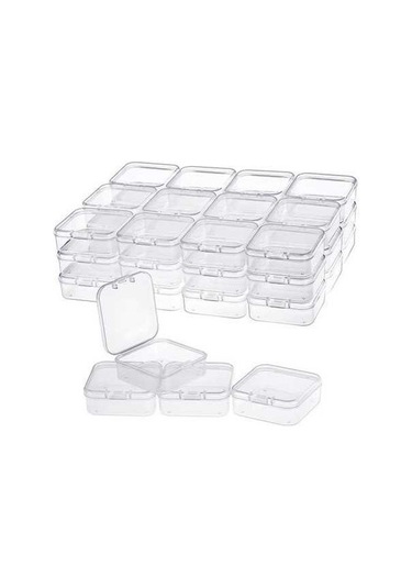 Dancemonkey 40 Adet Şeffaf Boncuk Kutusu, Menteşeli Kapaklı, Elmas Boncuk İçin Altın Renk Altın