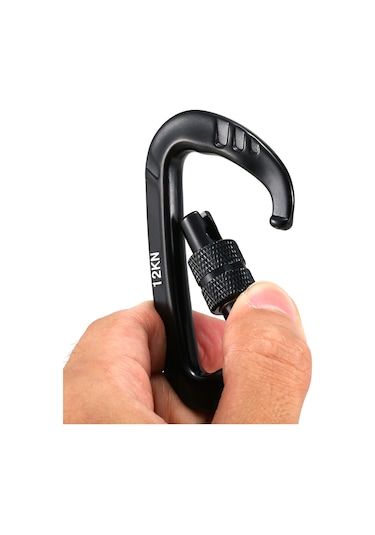 Maiyame 12kn Yük Kapasiteli Uçak Alüminyum Klipsler - 4 Adet, Tek Elle Kullanım, Ultra Hafif, Bisiklet/doğa Sporları İçin Siyah