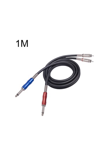 3051k63 Çift Rca Erkek - Çift 6.35mm 1/4 İnç Erkek Mikser Ses Kablosu, Uzunluk: 1m