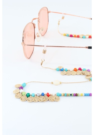 Gold Tuğralı Boncuklu Gözlük Ipi Kadın Gözlük Zinciri. Gözlük Ipi. Gözlük Ipi Askısı. Gözlük Zinciri Gold