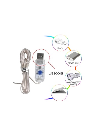 Beyaz Noel Led Işıkları 10 M Peri Işık Usb Yeni Yıl Düğün Parti Tatil Festoon Açık Sokak Çelenk Odası Aydınlatma Süslemeleri Beyaz