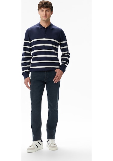 Nautica Erkek Lacivert Regular Fit Kazak Çizgili S57231t Lacivert