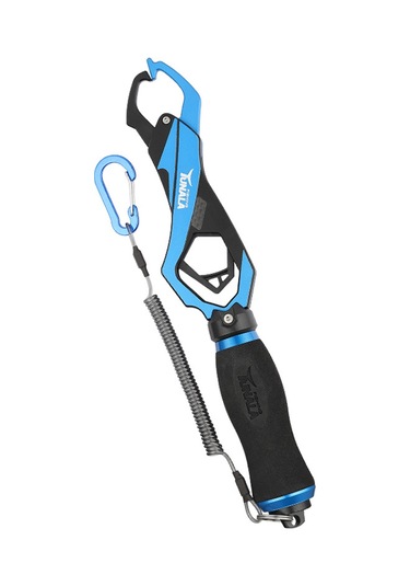 Jeemson Alüminyum Alabalık Tutucu, 26 Kg Ağırlık Ölçerli, El Yorgunluğunu Azaltan, Tek Elle Kullanıma Uygun, Mavi Renkli Balık Tutan Alet