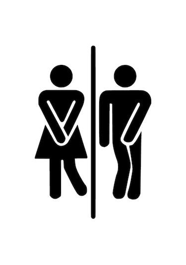 Sıkışmış Bay Bayan Wc Amblemi Oto Özel Yeni Sticker Siyah 10 X 15 Cm