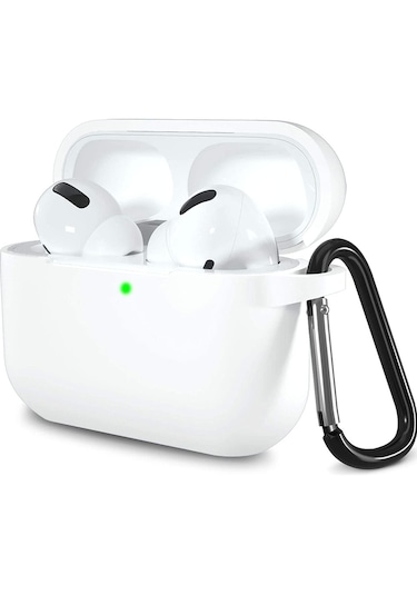 Airpods Pro 3 2025 Uyumlu Mat Silikon Kılıf 1 Kalite +kanca Beyaz