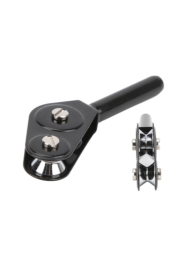 Xindoker Siyah Tüm Allyuminyum Çift Katrol Rehber Halka - 6.0mm, Ağır İp Ve Büyük Balık İçin Dayanıklı, Kolay Kurulum, Deniz Kamçı Aksesuarı