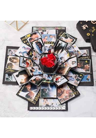 Sones Sürpriz Altıgen Çiçek Açan Kendin Yap El Yapımı Albüm Yaratıcı Fotoğraf Kutusu Yıldız Hediye Kutusu