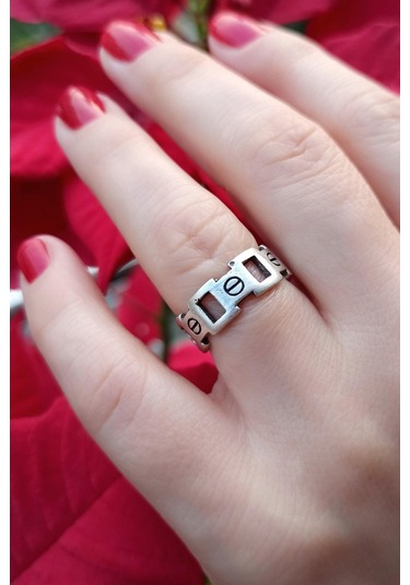 Antik Gümüş Kaplama Dörtgenler Şekilli El Yapımı Ayarlanabilir Ek - 518830562 Çok Renkli