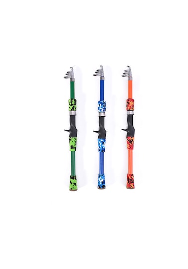 Folinda Fiberglas Spincast Olta Kamışı 165cm + Olta Makinesi, 5 Bölümlü, 42cm Kontrat, Mh Güç, M Hareket, 6-17lb Misina Ağırlığı Mavi