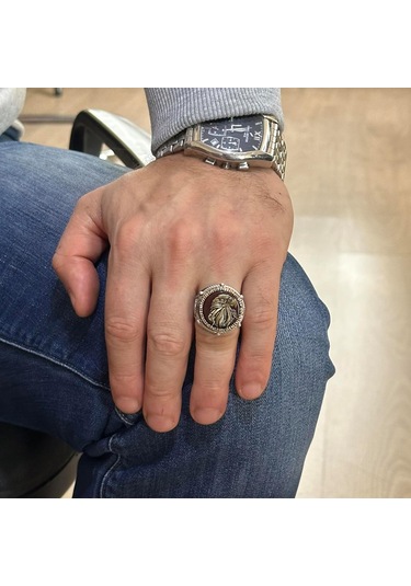 Sembolik Gümüş Yüzük, Ağaç Gümüş Yüzük, 925 Ayar Sert Gümüş Yüzük Erkekler İçin Gümüş