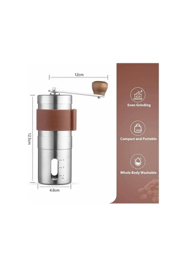 Jialan Ayarlanabilir Ayarları İle Manuel Kahve Çekirdeği Gümüş Wi Gümüş