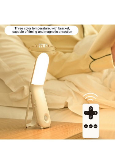 Springsun Led Işık: 270 Döner, 3 Renk Tonu, 10 Parlaklık Seviyesi, 15-30-60 Dakika Zamanlayıcı, Uzaktan Kumanda, Manyetik/iğne/stant Montaj, 1800mah Pil - Ev, Mutfak, Dolap İçin Beyaz