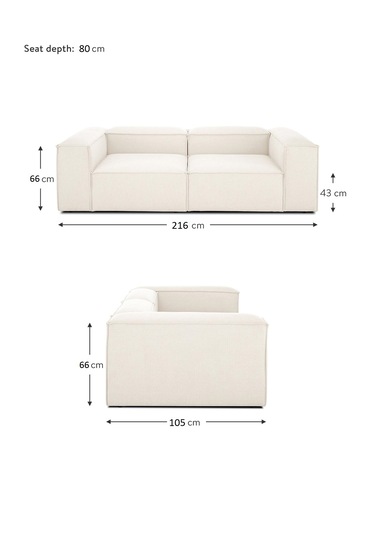 Most Mollis 2 Modül Kanepe Koltuk 01 Kırık Beyaz Keten Kumaş Yumu