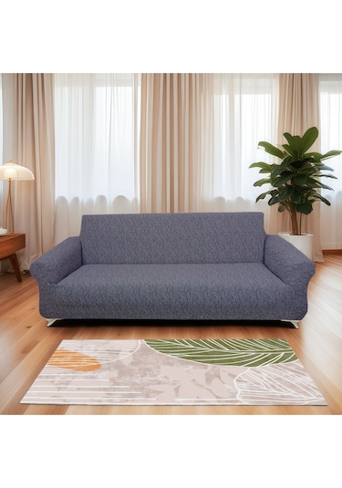 StarMall Jakarlı Ağaç Kabuğu Koltuk Örtüsü, Kanepe Örtüsü, Chester Örtüsü Koltuk Kılıfı 3 Kişilik Bir Adet Antrasit