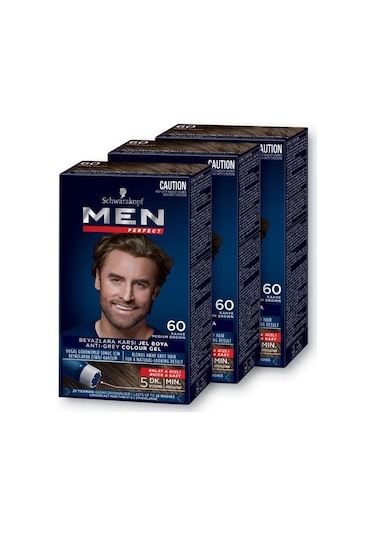 Schwarzkopf Men Perfect Saç Boyası 60 Kahve 3'lü