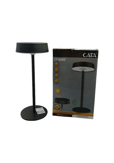 Cata Solar Şarjlı Ledli Dubai Masa Lambası 3 Renk Işık Abajur Çok Renkli