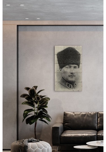 Doğal Taş Atatürk Tablosu, - Duvar Dekoru 30x50cm