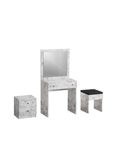 Decormet Nice Makyaj Masası Carrara Marble Beyaz