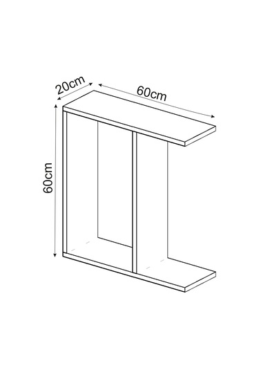 Lotus Modern Yan Sehpa Kitaplıklı Ve Dekoratif Tasarım Ahşap Siyah