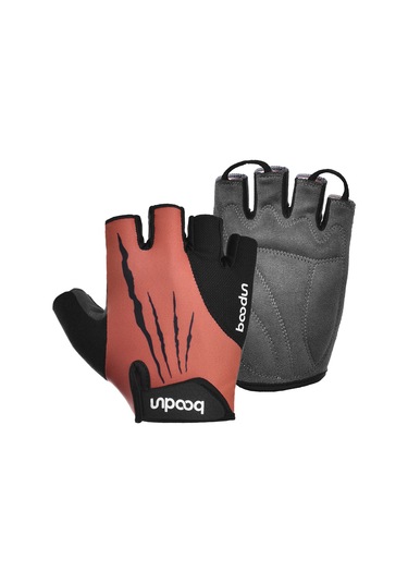 Yaleker Kışlık Spandex-mikrofiber Spreyli Yarı Parmak Bisiklet Eldiveni, Şok Emici, Dayanıklı, Kırmızı, M