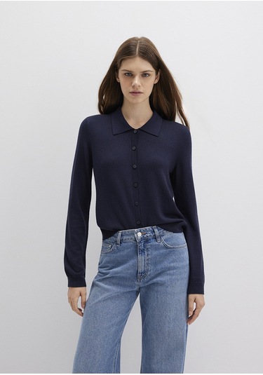 Mavi - Lacivert Triko Polo 1710700-89101 Lacivert