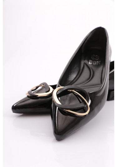 Dgn 2873 Kadin Tokali Babet 2873-1423-R1645 Siyah Rugan Dgn 2873 Kadin Tokali Babet 2873-1423-R1645 Siyah Rugan