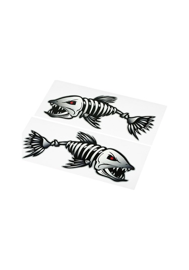 Geeroyoo Kolay Uygulama İçin Transfer Bantlı Vinil Balık Kılçığı Sticker Çifti, 20x9cm, Renk Seçenekli