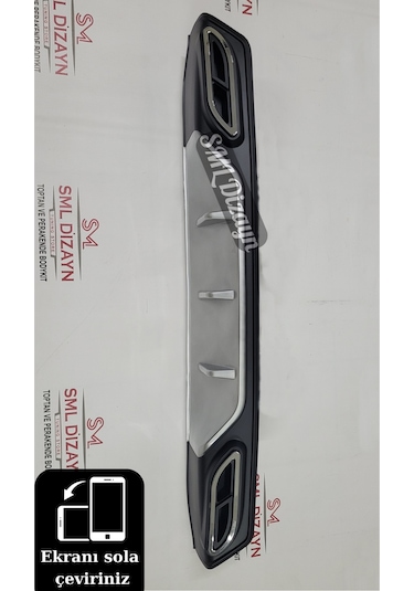 Honda Civic Fc5 2016-2021 Gri Kare-egzoz Görünüm Difüzör-difizör