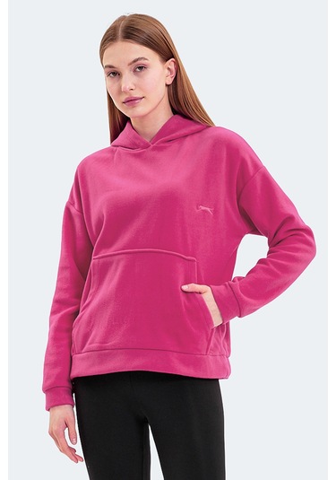 Slazenger Sassa 2 Li Set Kadın Kapüşonlu Cepli Sweatshırt Sarı - Fuşya