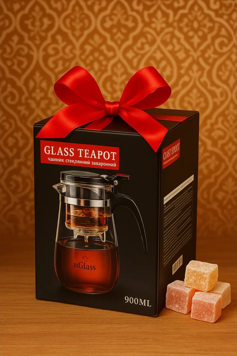 Cnglass Gongfu Demlik, 900 Ml, Düğmeli Tipot Demleme Çaydanlık 10745590 Beyaz