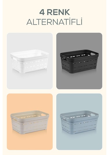 6'lı 3,8 Litre Delikli Saklama Kutusu Antrasit Antrasit