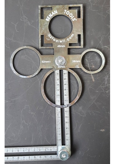 Benan Tools Çok Fonksiyonlu Delik Şablon Cetveli 110 CM