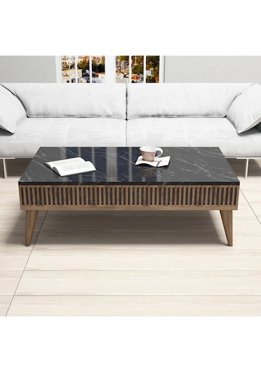 Variant Milan Orta Sehpa - Ceviz / Siyah Mermer