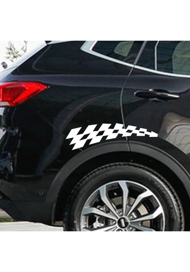 2p Otomobil Çıkartma Denetleyici Bayrağı F1 Yarış Jdm Yansıtıcı Dekorasyon Çizik White Reflective 29x7.5cm 1 Piece Set