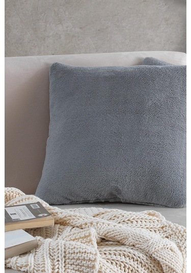 Maisonart Sofa 2 Adet Gri Renk Welsoft Kırlent Kılıfı Yastık Kılıfı 44x44 Cm