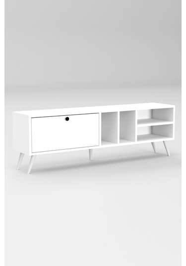 Buka Tv Sehpası, Tv Standı, Televizyon Ünitesi Beyaz