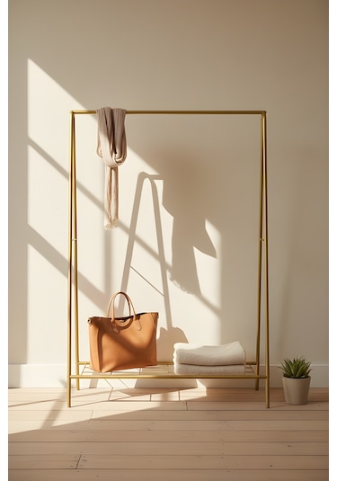 Metallica Concept Oval Telli Gold Butik Elbise Askılığı Konfeksiyon Askılık Altın