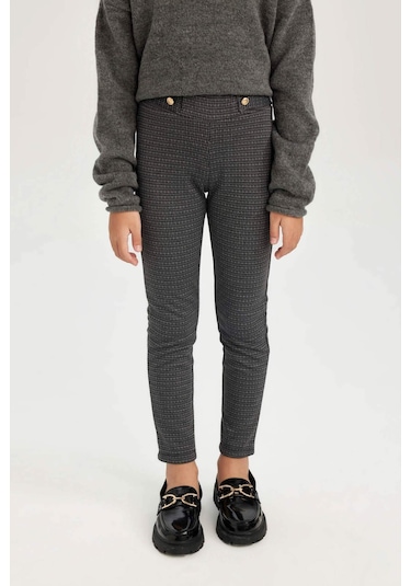 DeFacto Kız Çocuk Basic Düz Standart Boy Tayt D3236A824WNBK81 Siyah