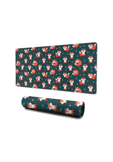 Fox Büyük Oyun Mouse Pad 35.4x15.7 Inch,kaymaz Kauçukmasaüstü, Dizüstü Ve Kablosuz Fare İçin-a10
