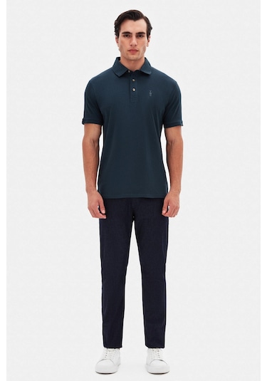 Twn Slim Fit Petrol Pike Dokulu T-shirt 4ec146011784m R01