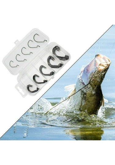 Kosona 50 Adet Kırık Kanca Seti - 2 , 1 , 1/0 , 2/0 , 3/0 Boyutları, Plastik Kutuda