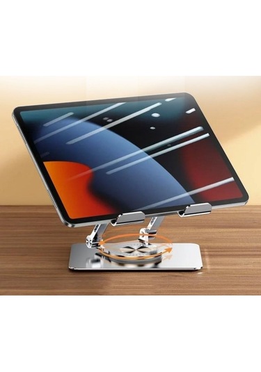 360 Derece Dönebilen Yükseltilmiş Masaüstü Ayarlanabilir Metal Tablet Standı 01
