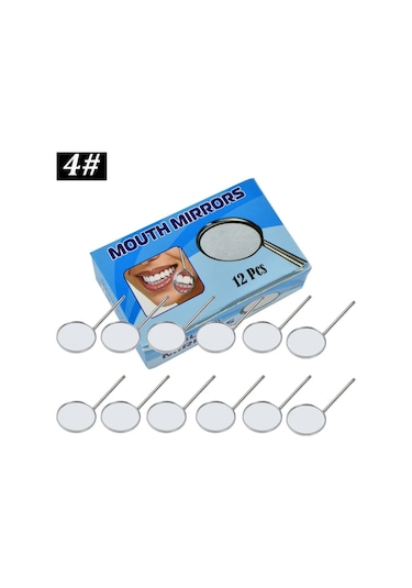 12 Adet Diş Ağız Aynası Reflektör Diş Ağız Aynası Ağız Bakımı Ağız Aynası Kolu Diş Araçları 4 /5 Gri